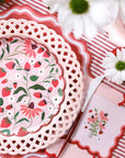Pink Basketweave Dinner Paper Plates