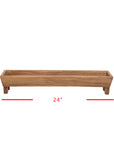 Wood Farmhouse Trough Storage Tray with Feet