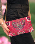 Social Butterfly Beaded Butterfly Mini Crossbody Handbag