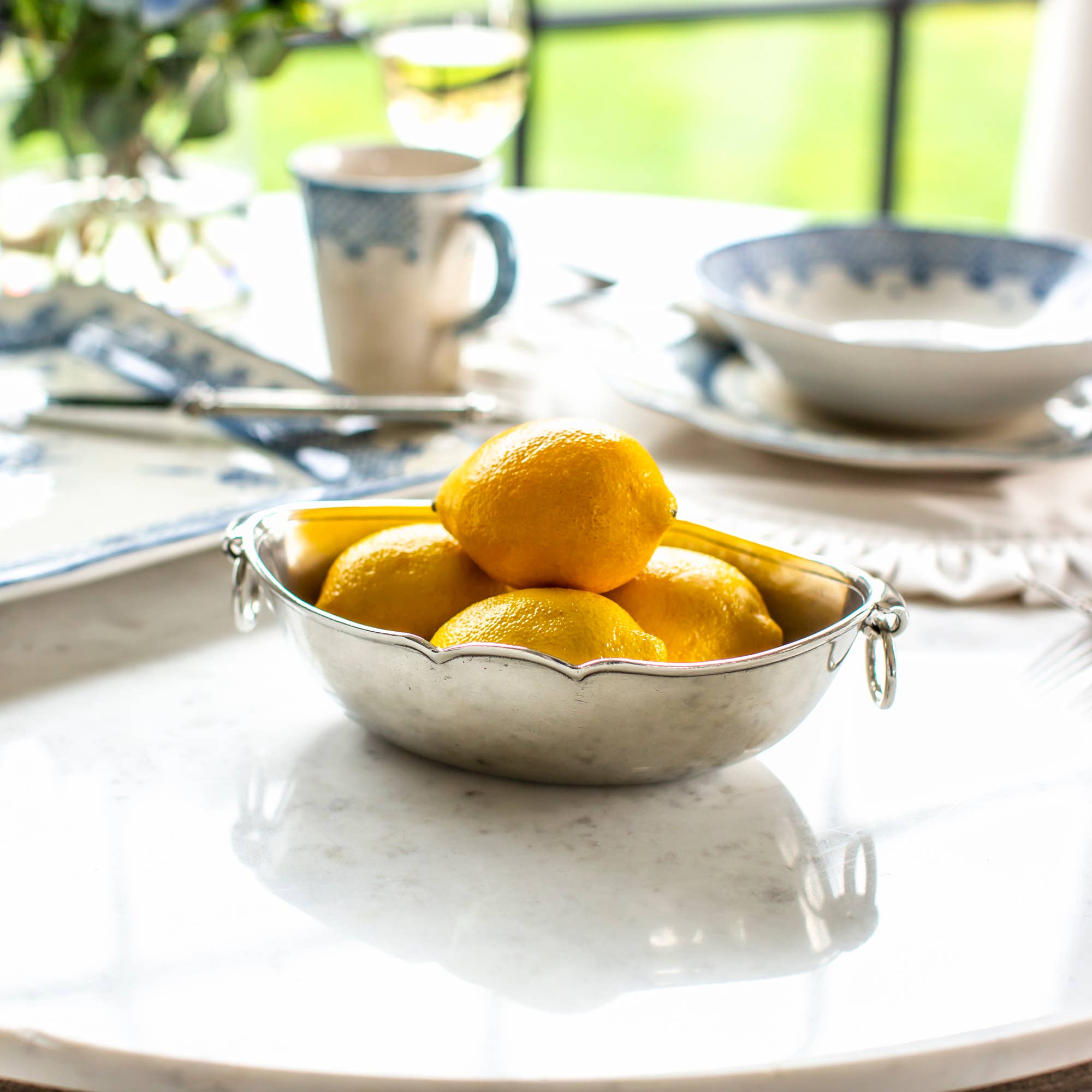 Peltro Oval Bowl with Rings