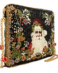 Holiday Magic Santa Beaded And Embroidered Crossbody Handbag