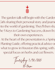 Garden Girls: A Spring Growing Presentation | January 30