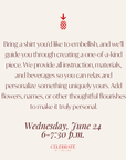 Stitch & Wear: Embroidered Shirts | June 24
