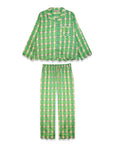 Scalloped Flora Green Pajama Set Long, X-Small