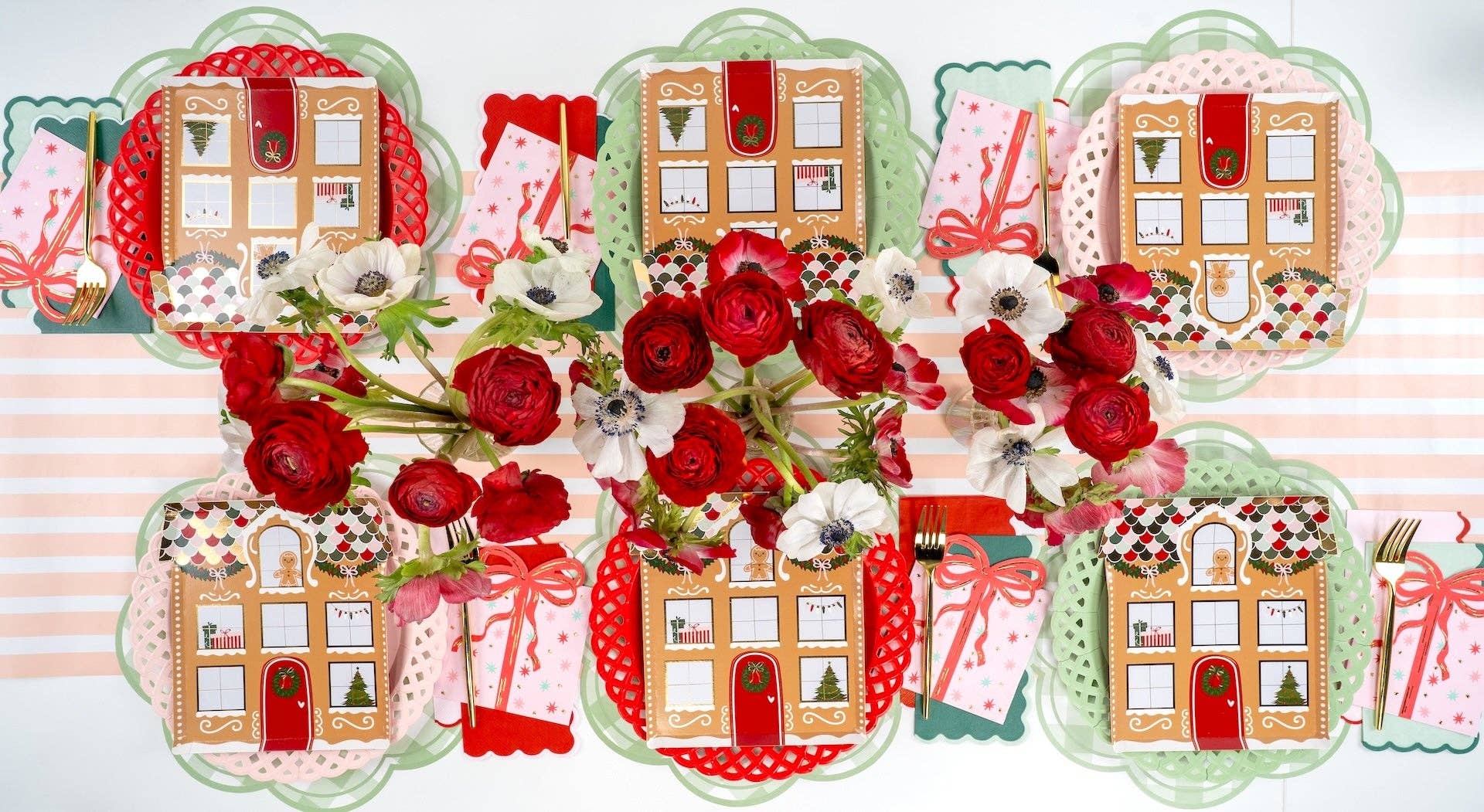 Red Basketweave Dinner Paper Plates