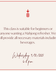 Evening Beginner Mahjong | September 10