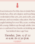 Beginner Knitting Class | January 15 and 22