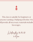 Evening Beginner Mahjong | October 15