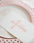 Pink Basketweave Dinner Paper Plates