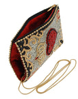 Queen of Hearts Beaded Playing Card Crossbody Phone Bag