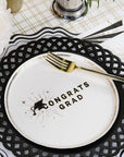 Black Basketweave Dinner Paper Plates