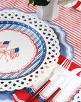 White Basketweave Dinner Paper Plates