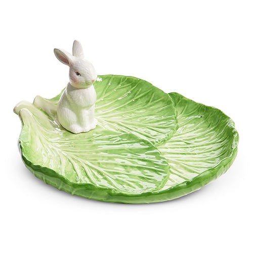 Green Cabbage Bunny Tray, 8&quot;