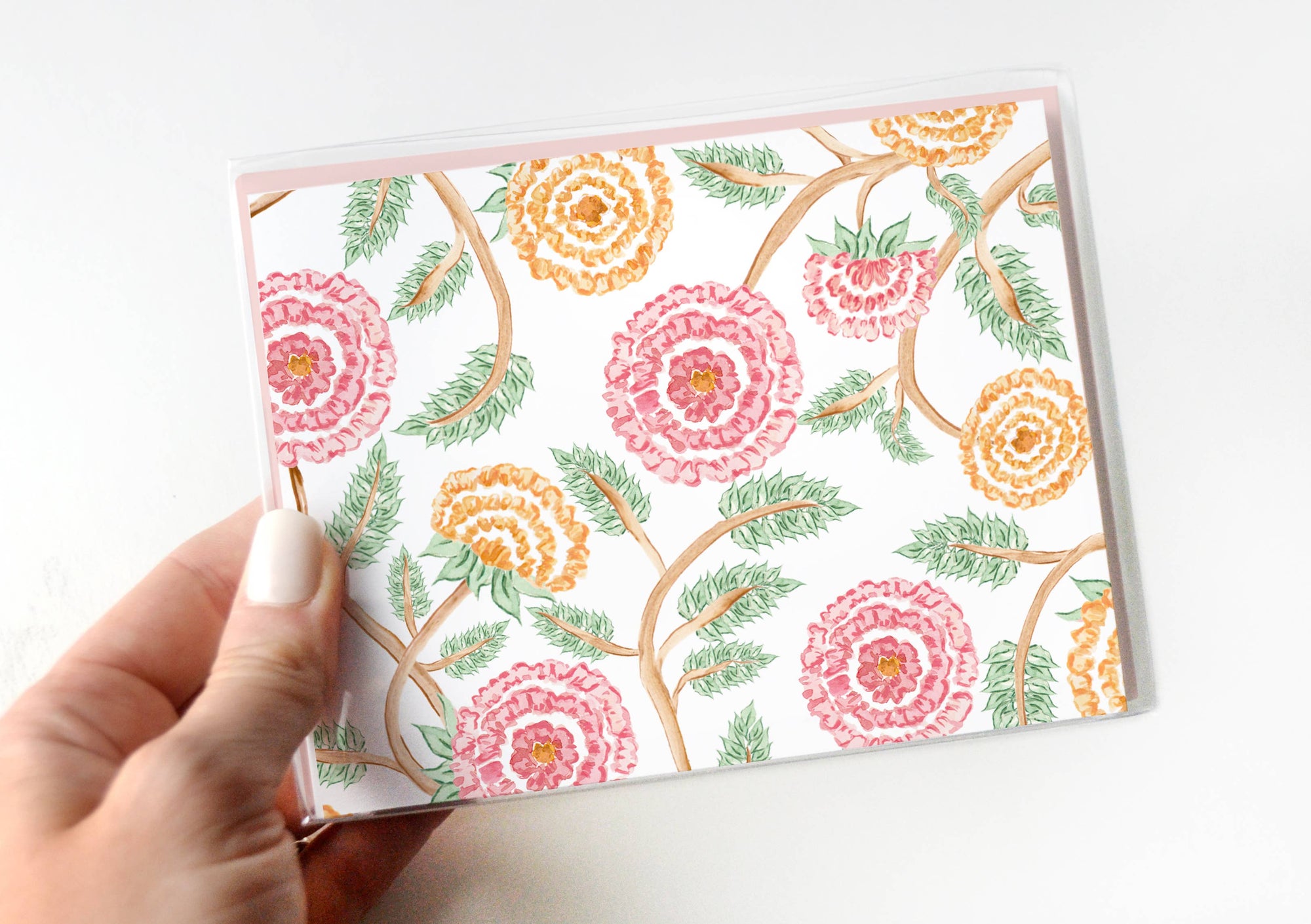 Coral Peony Notecards