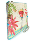 Palm Paradise Beaded Cocktail Crossbody Handbag