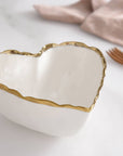 Heart Scalloped Gold Egde Bowl