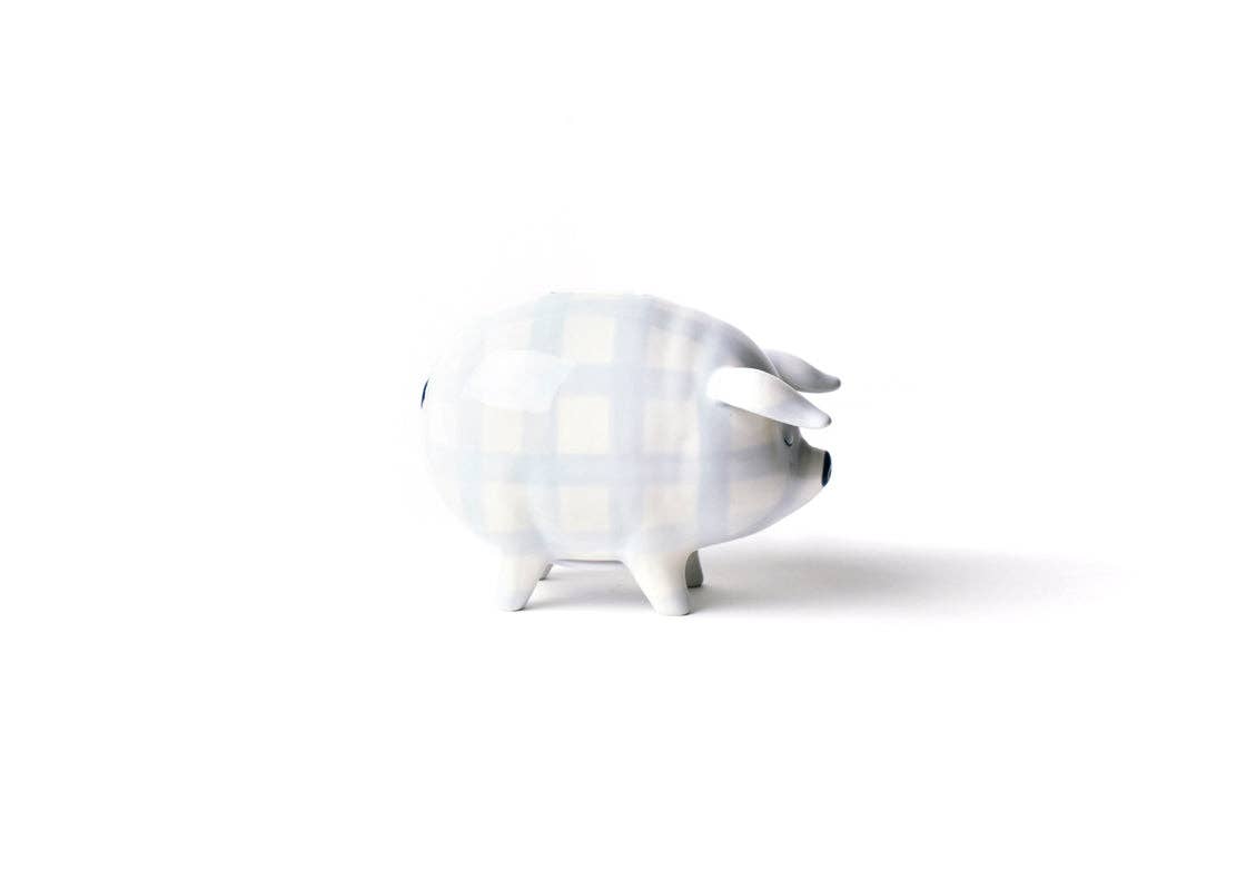 Blue Gingham Piggy Bank