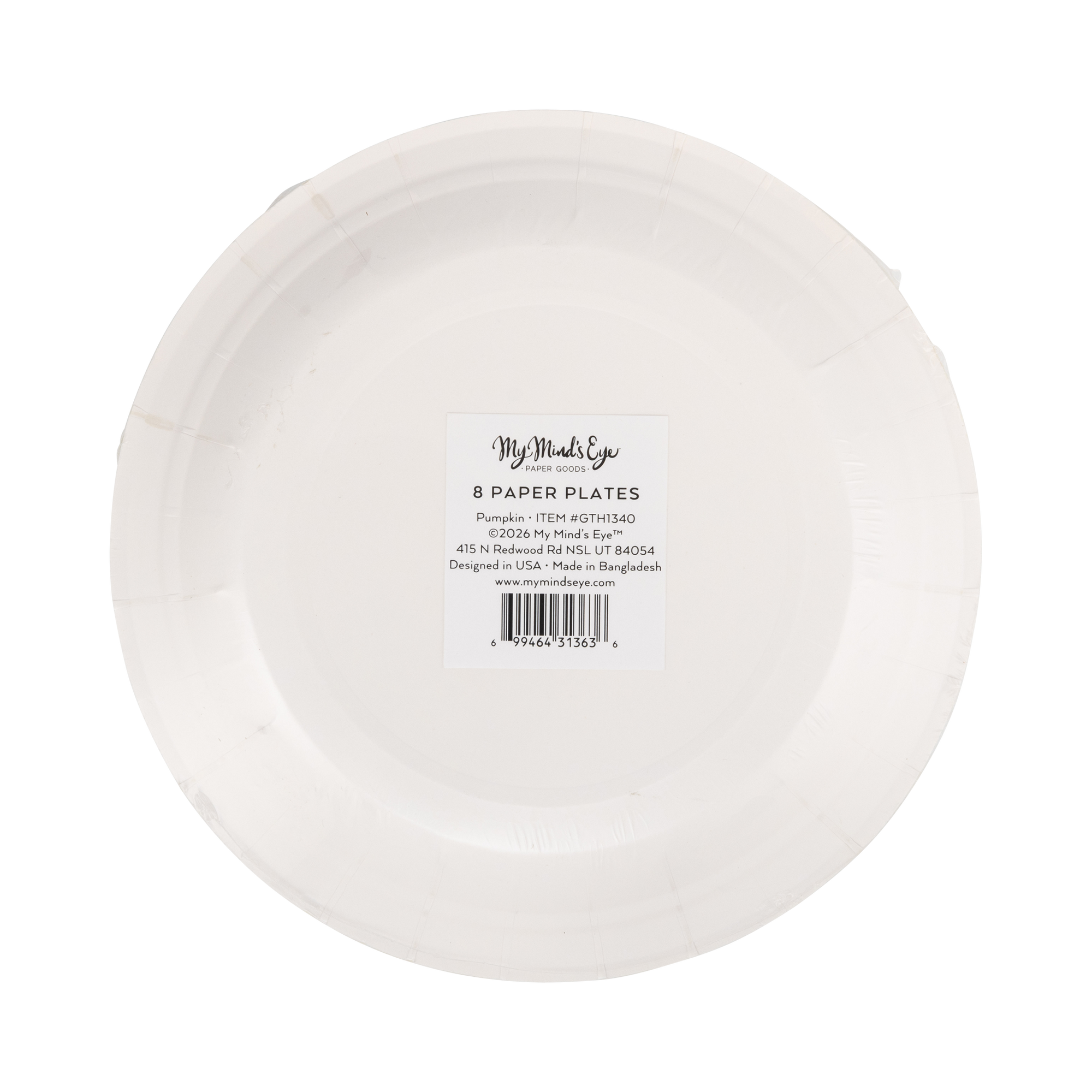 Pumpkin Line Art Paper Plates