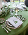 Round Linen Tablecloth: Cream