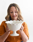 Signature White Ruffle Trifle Bowl