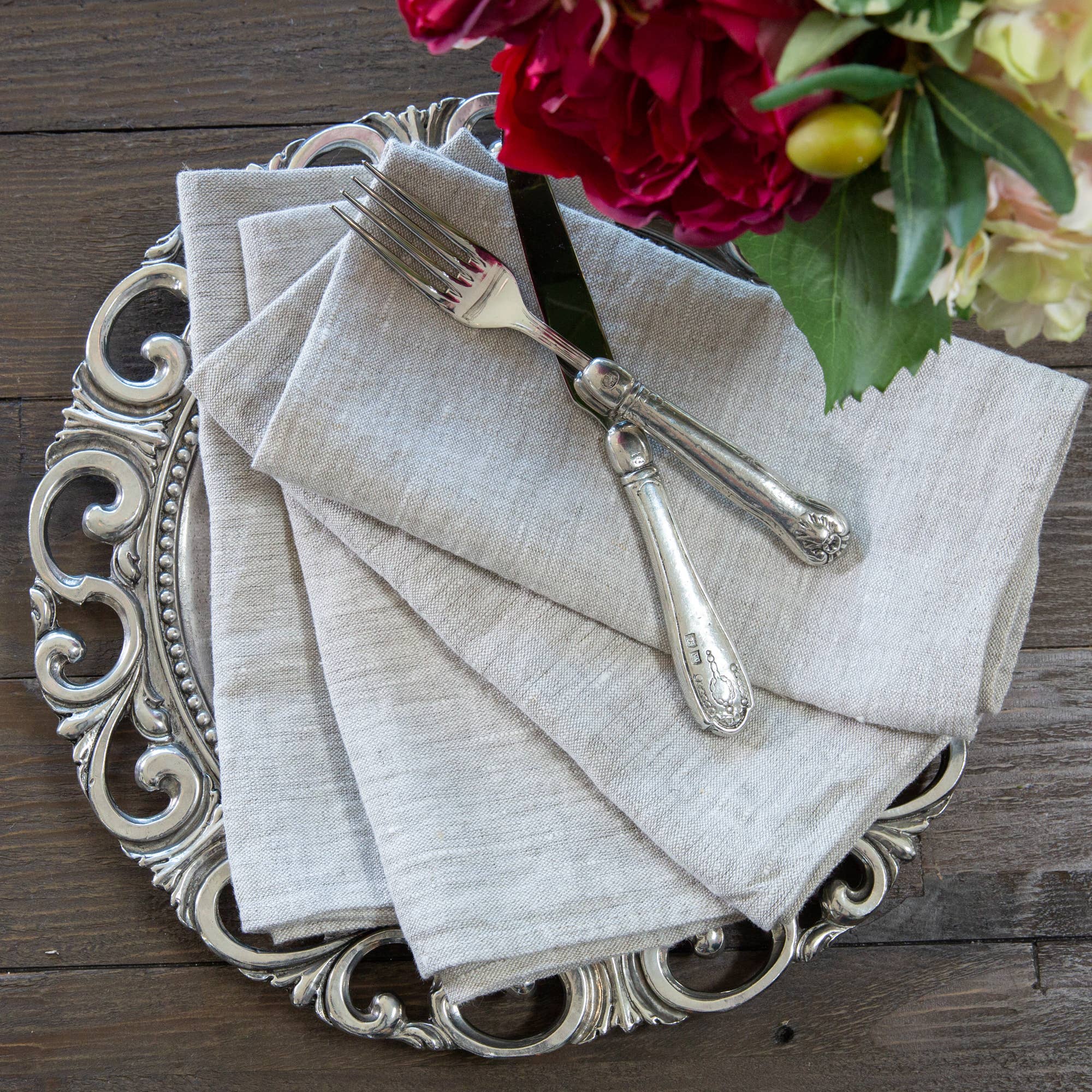 Washed Linen Napkin Set - New Color: Red