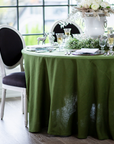 Round Linen Tablecloth: Cream