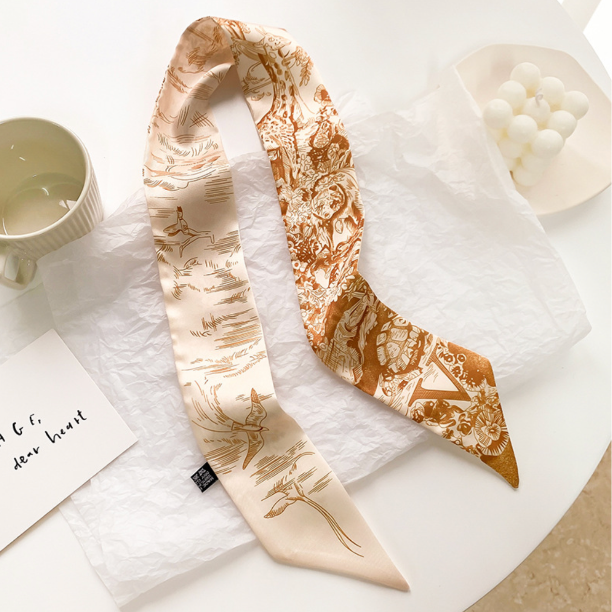 Initial Silk Scarf – Personalized Gift Accent for Her: K