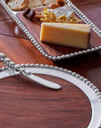 Pearled Cheese and Cracker Server with Dark Wood Insert