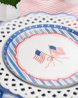 White Basketweave Dinner Paper Plates