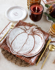 Pumpkin Line Art Paper Plates