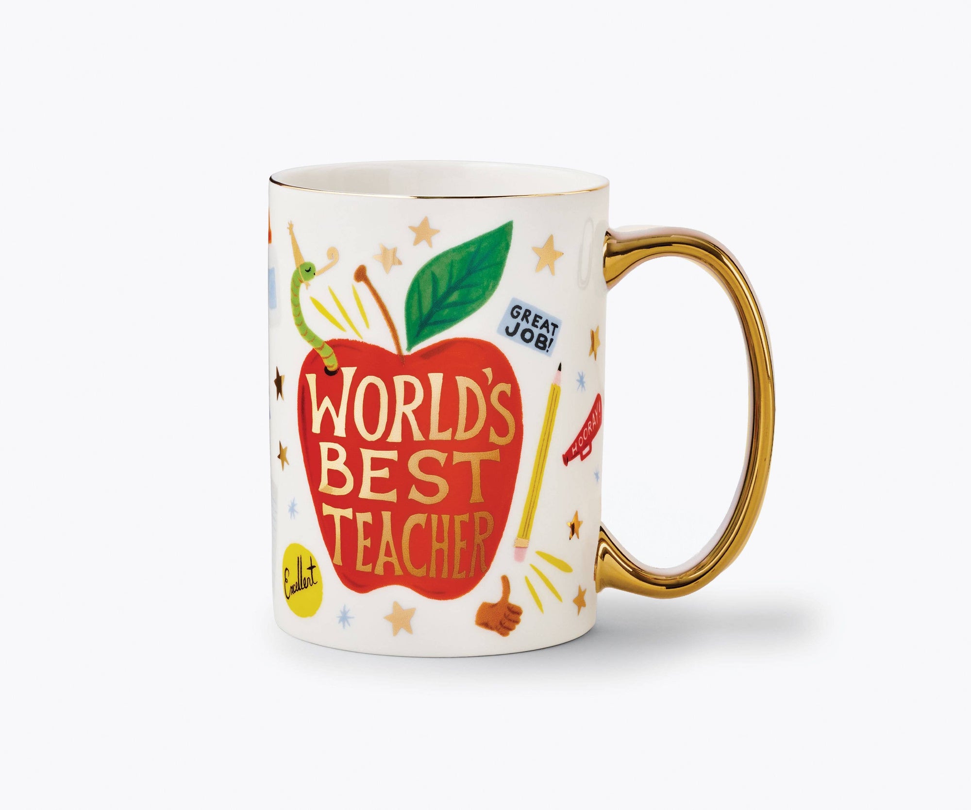 Mug with 'World's Best Teacher' design on a white background