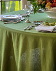 Round Linen Tablecloth: Cream