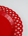 Red Basketweave Dinner Paper Plates