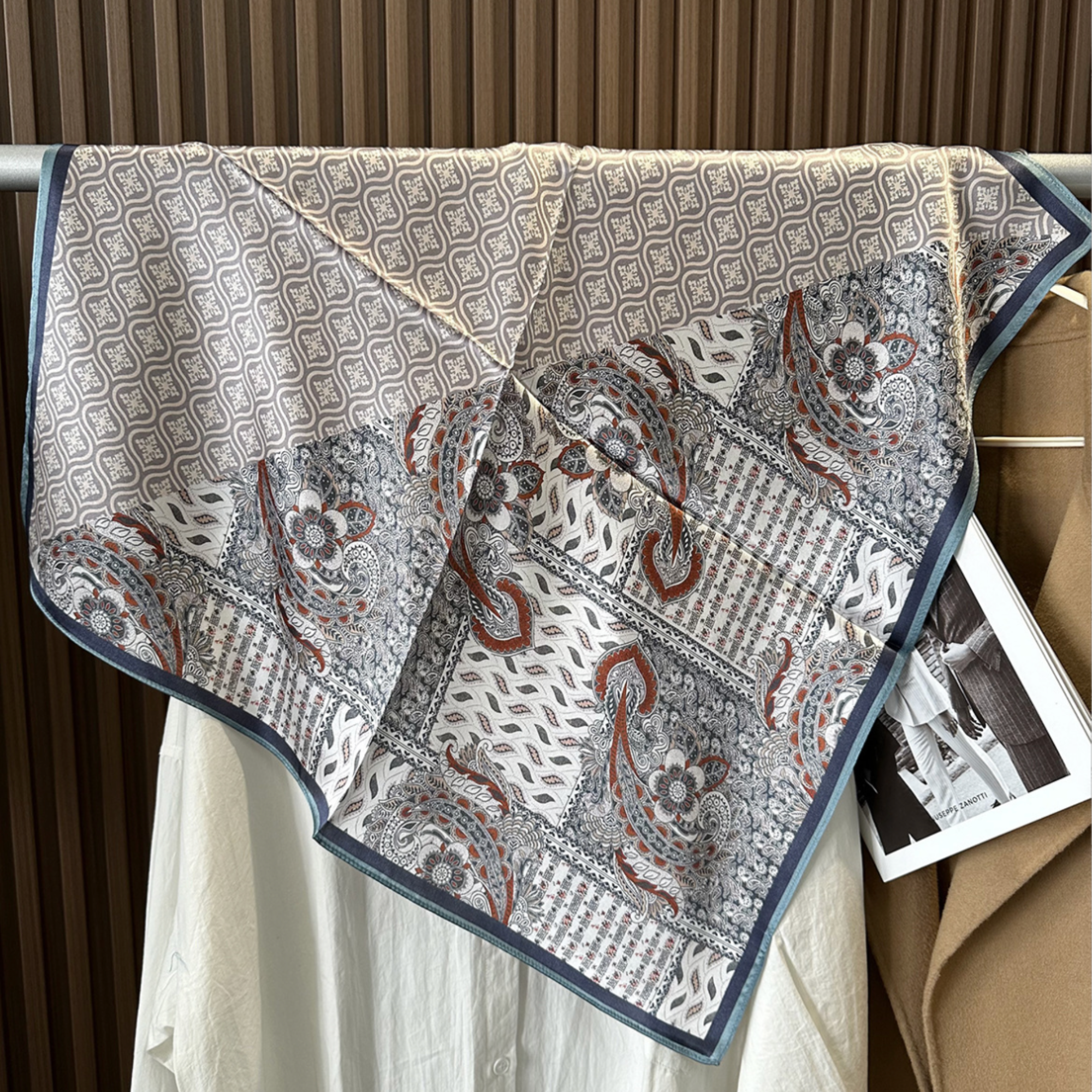 100%  Premier Silk Square Scarf – Elegant Fashion Accessory
: Harvest Garden