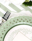 Sage Basketweave Dinner Paper Plates