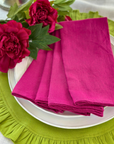 Washed Linen Napkin Set - New Color: Red