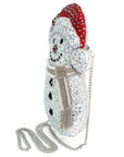 Ice Breaker Beaded Snowman Crossbody Handbag