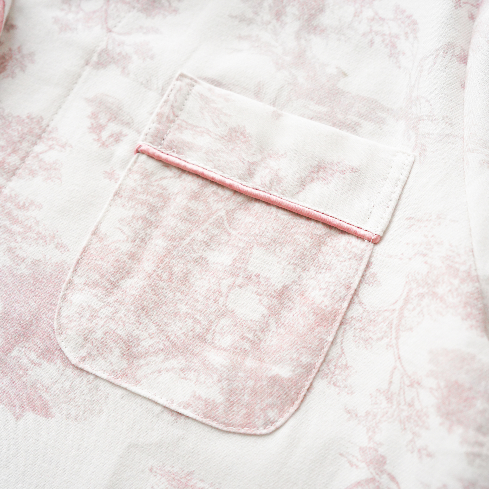 Soft Pink Toile Print Loungewear – Fall &amp; Winter Cozy : L