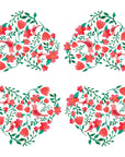 Floral Heart Cocktail Napkins