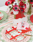 Pink Basketweave Dinner Paper Plates