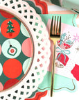 Pink Basketweave Dinner Paper Plates