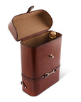 Premium Genuine Leather Double Wine Bottle Carrier / Tote with Bit Design