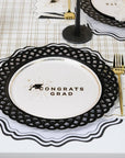 Black Basketweave Dinner Paper Plates