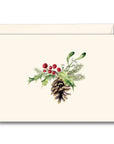 Christmas Pine Cone Notecards with Matching Envelopes - Set of 8