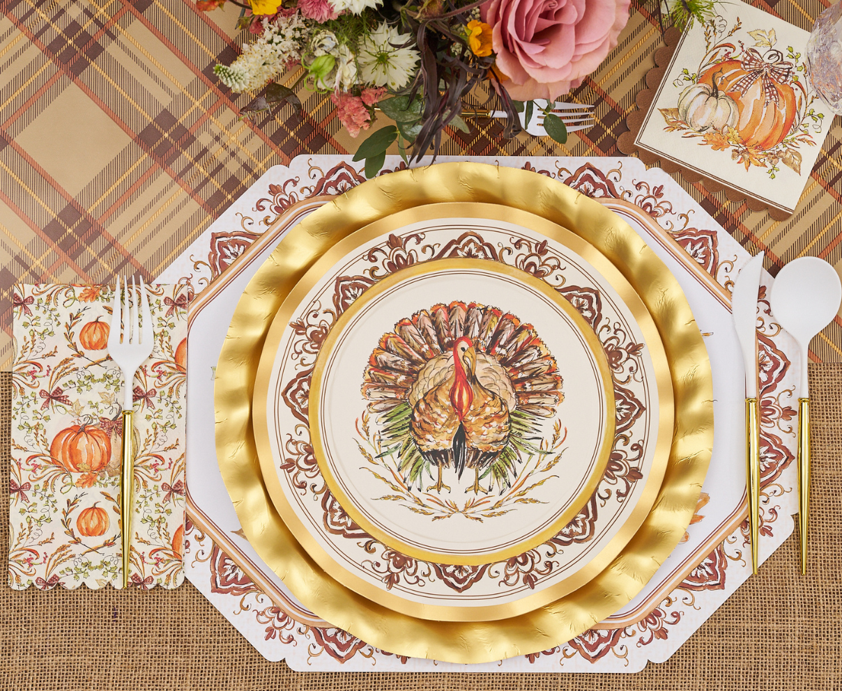 Turkey &amp; Gourds Guest Towels, 20pk