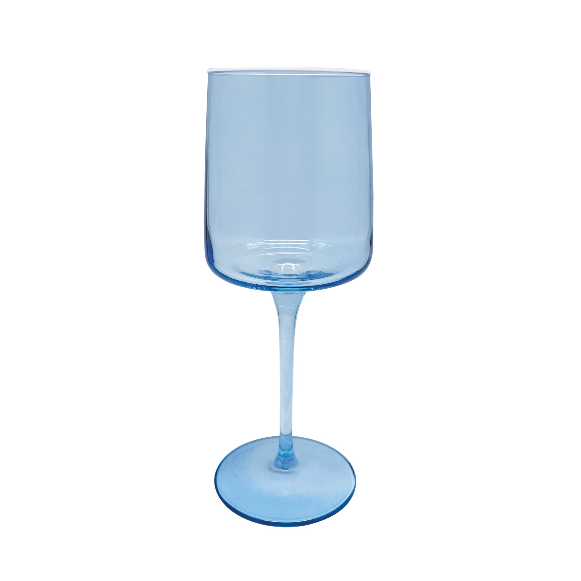Fine Line Light Blue with White Rim Wine Glass