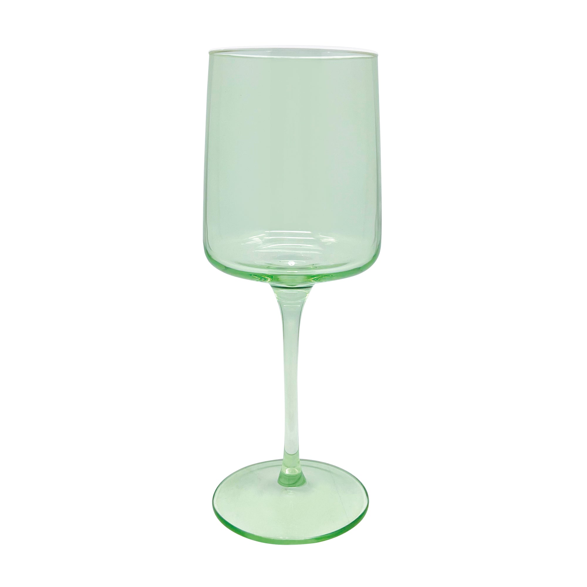 Fine Line Light Green with White Rim Wine Glass