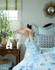Scalloped Pajama Set Long - Blue Chintz