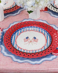 Red Basketweave Dinner Paper Plates