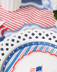 White Basketweave Dinner Paper Plates